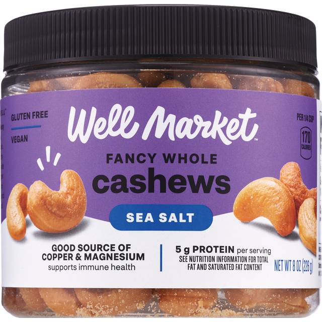 Well Market, Whole Cashews, 8 Oz