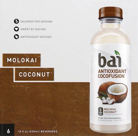 Bai Molokai Coconut Antioxidant Beverage (6 pack, 18 fl oz)