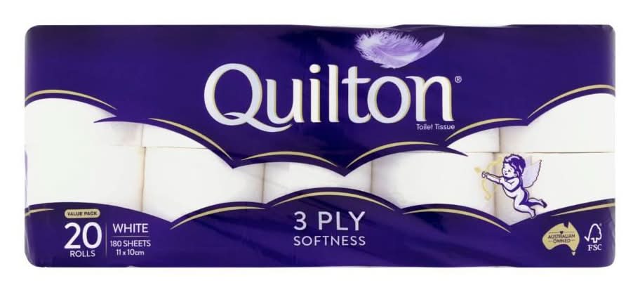 Quilton 3 Ply White Toilet Paper 20 pack