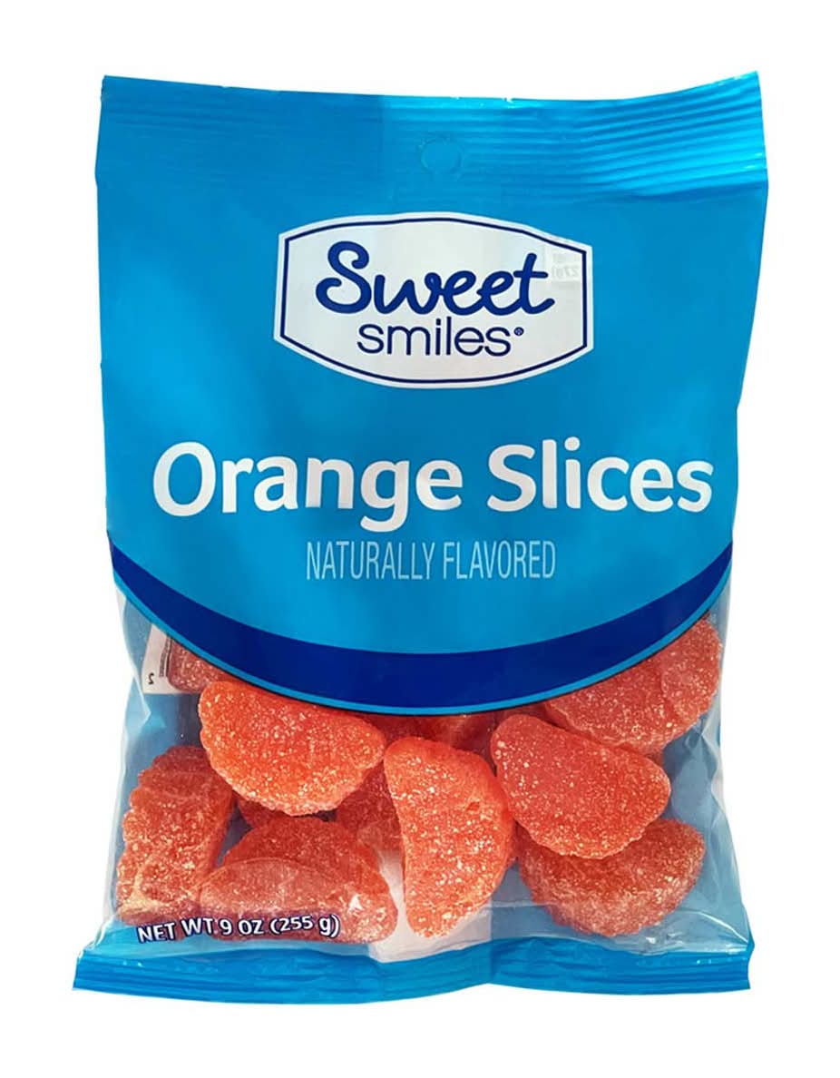 Sweet Smiles Orange Slices Candy 9 Oz