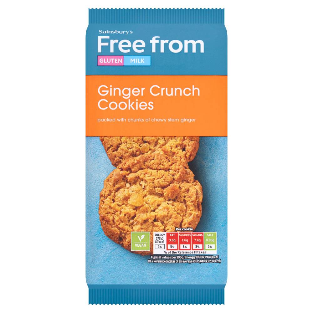 Sainsbury's Deliciously Free From Ginger Crunch Cookies 150g