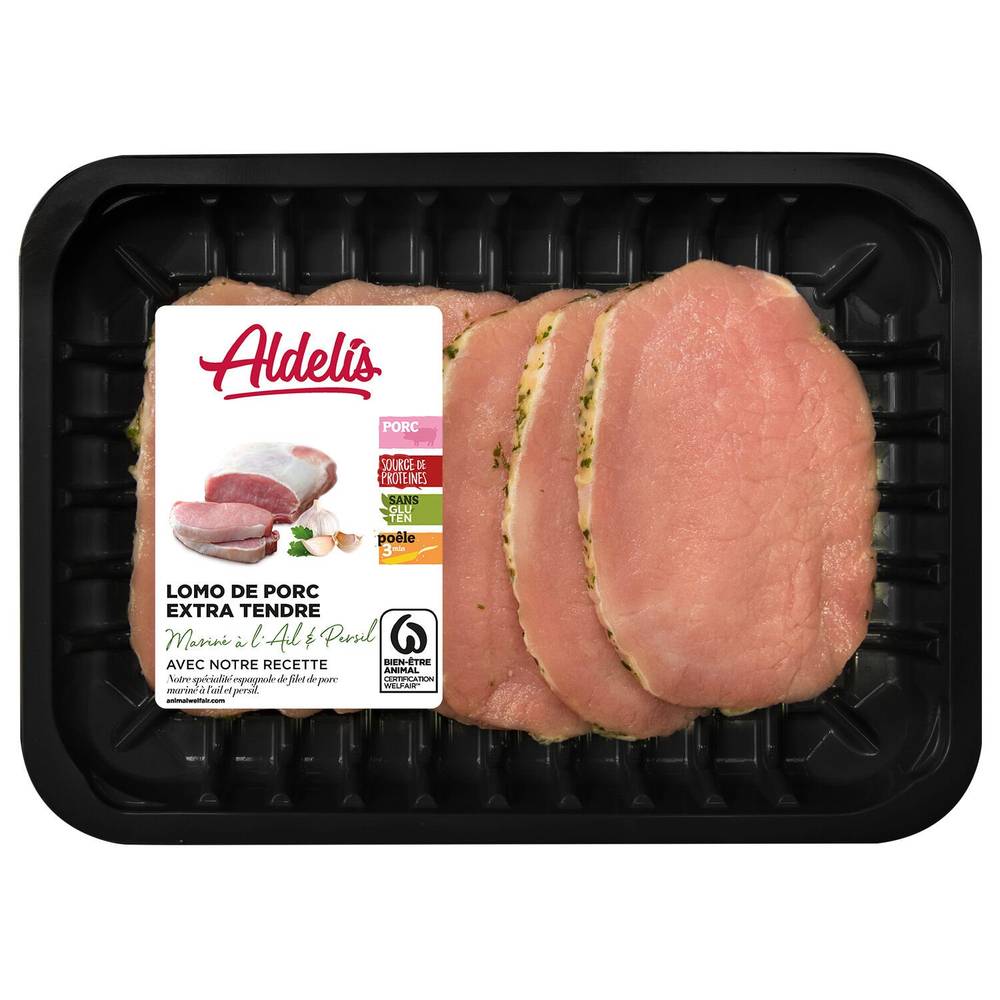 Aldelís - Lomo de porc extra tendre mariné à l'ail et persil (350g)