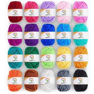 Jumblcrafts 20 Acrylic Yarn Skeins Crochet Starter Kit 20 Assorted Colors Acrylic Yarn Skeins