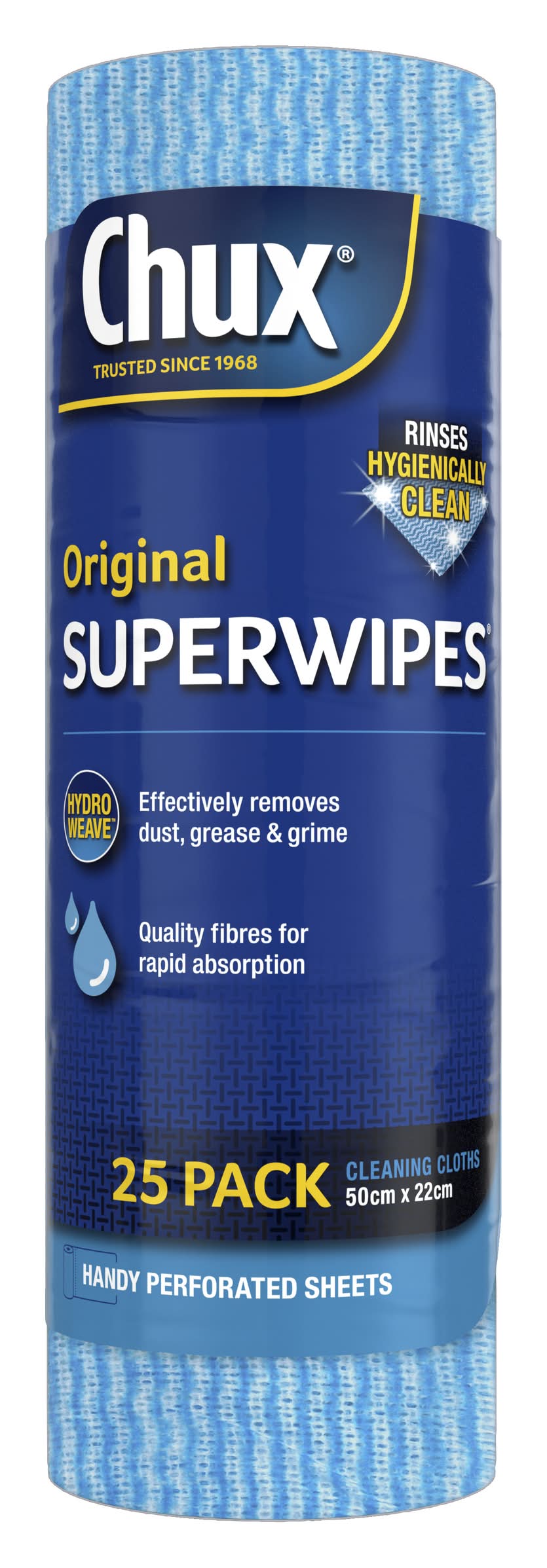 Chux Original Superwipes Cleaning Cloths, 50x22 cm (25 pack)