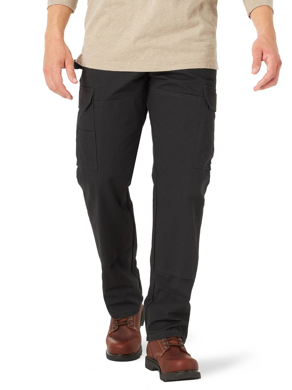 Wrangler Men's Relaxed Fit Textured Cotton Cargo Work Pants (34x32/black)