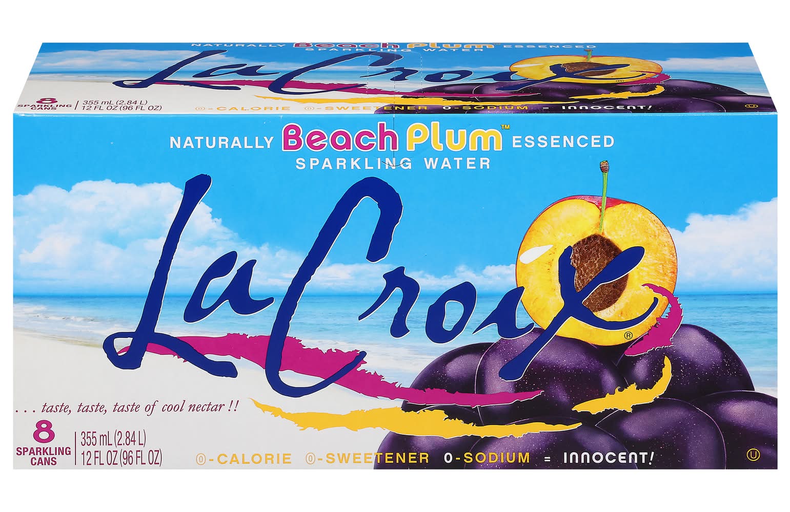 La Croix Sparkling Water, Beach Plum (8 x 12 fl oz)