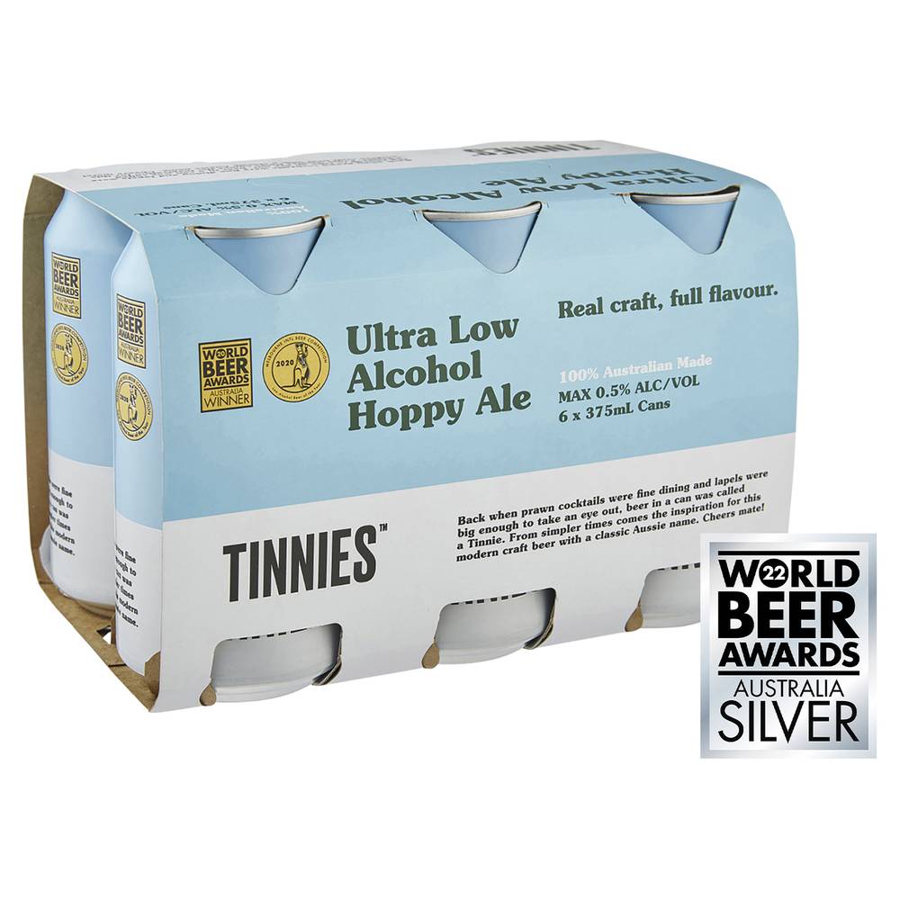 Tinnies Ultra Low Alcohol Can 375mL X 6 pack