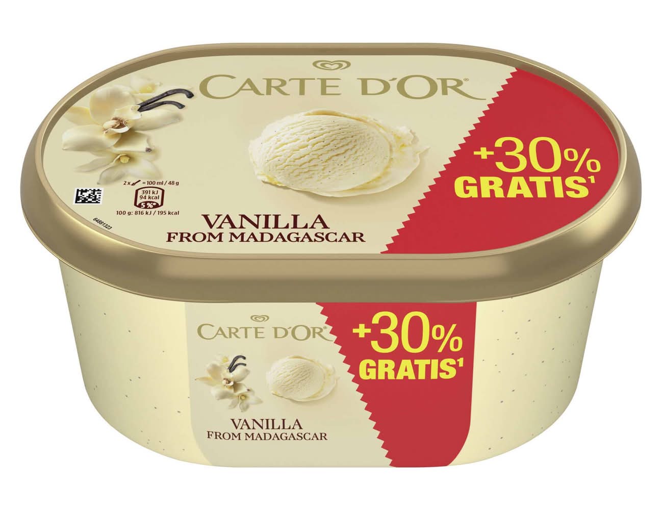 Gelado Baunilha de Madagáscar Les Classiques Carte D'Or (emb. 1,3 lt)