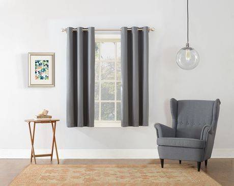 Mainstays Textured Thermal-Lined Grommet Curtain Panel (1 pair)