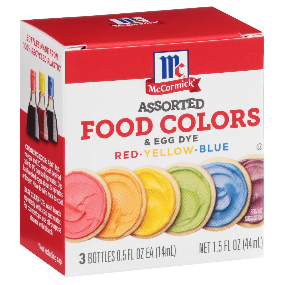 McCormick Assorted Food Colors, Red-Yellow-Blue (1.5 fl oz)