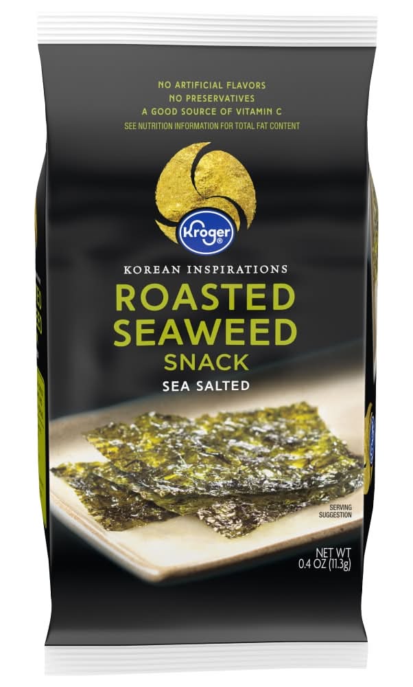 Kroger Korean Inspirations Roasted Seaweed Snack, Sea Salted (0.4 oz)