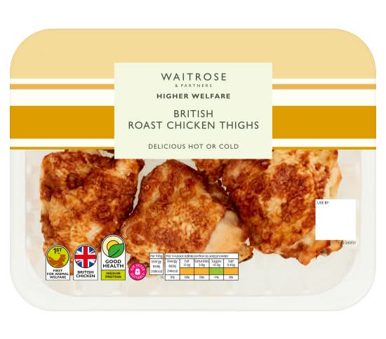 Waitrose & Partners Higher Welfare British Roast Chicken Thighs (435g)