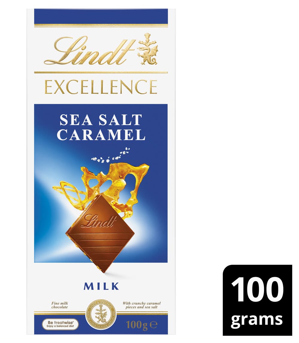 Lindt Excellence Milk Chocolate, Sea Salt-Caramel (100g)