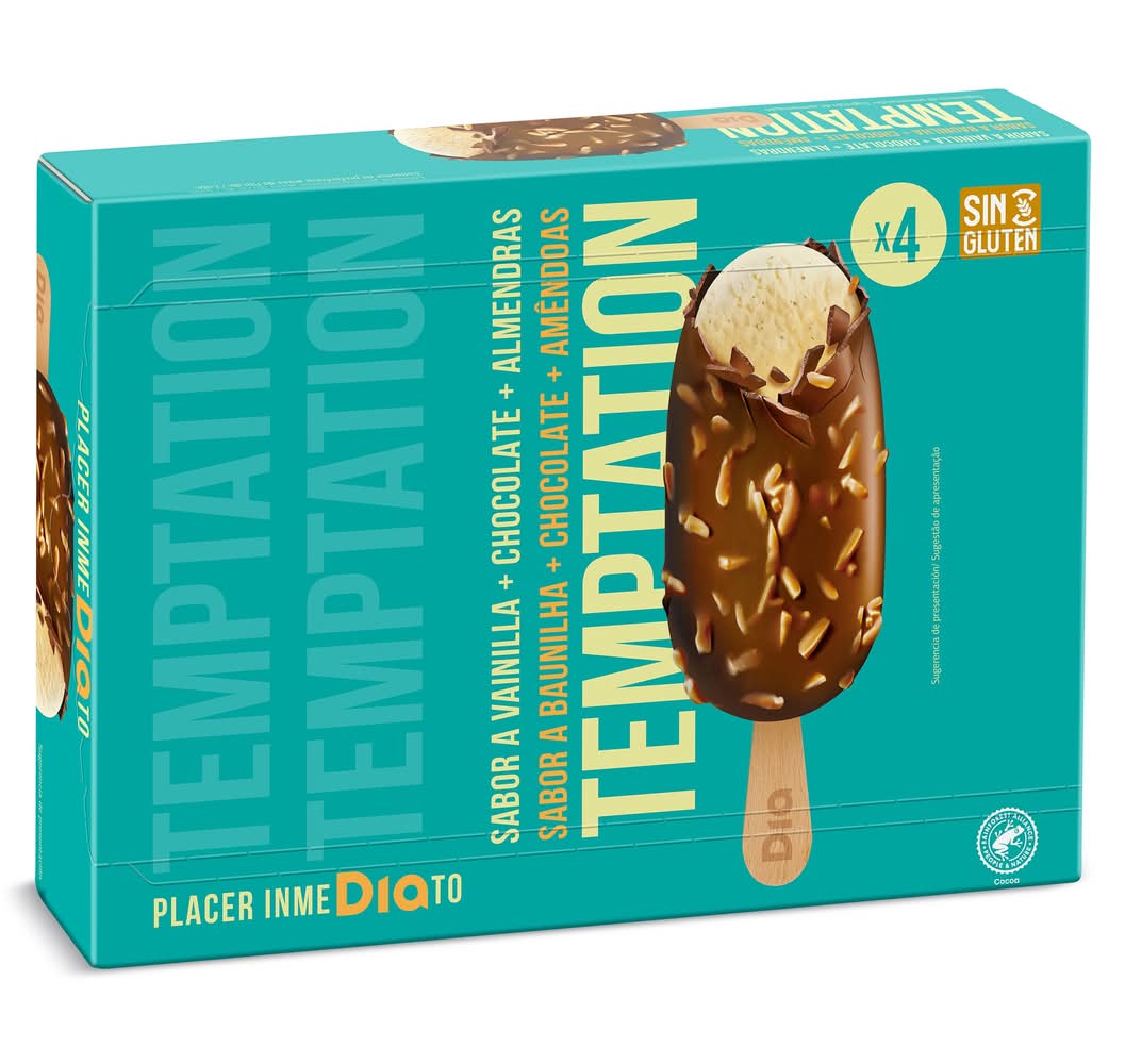 Helado Bombón Almendrado Temptation De Dia Caja 360 G