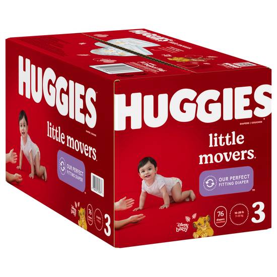 Huggies Little Movers Size 3 Baby Diapers (76 ct)