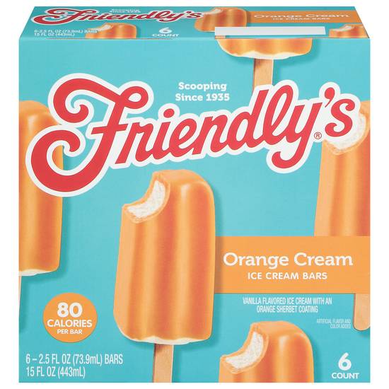 Friendly's Orange Creme Fruit Swirl Ice Cream & Sherbet Bars (6 ct)