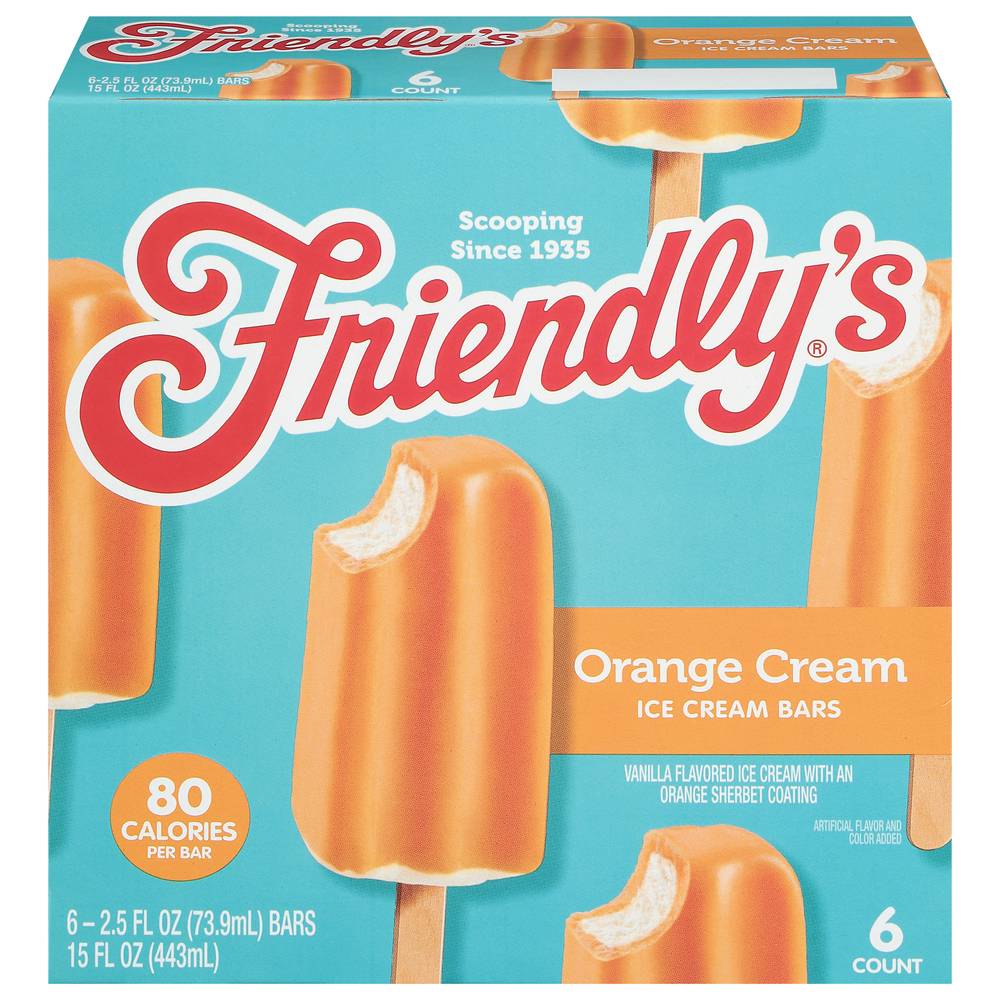 Friendly's Orange Creme Fruit Swirl Ice Cream & Sherbet Bars (16.5 fl oz)