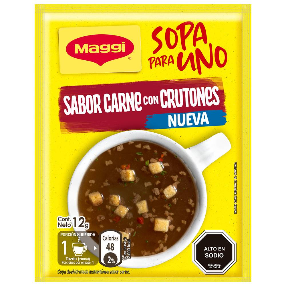 Maggi sopa carne con crutones