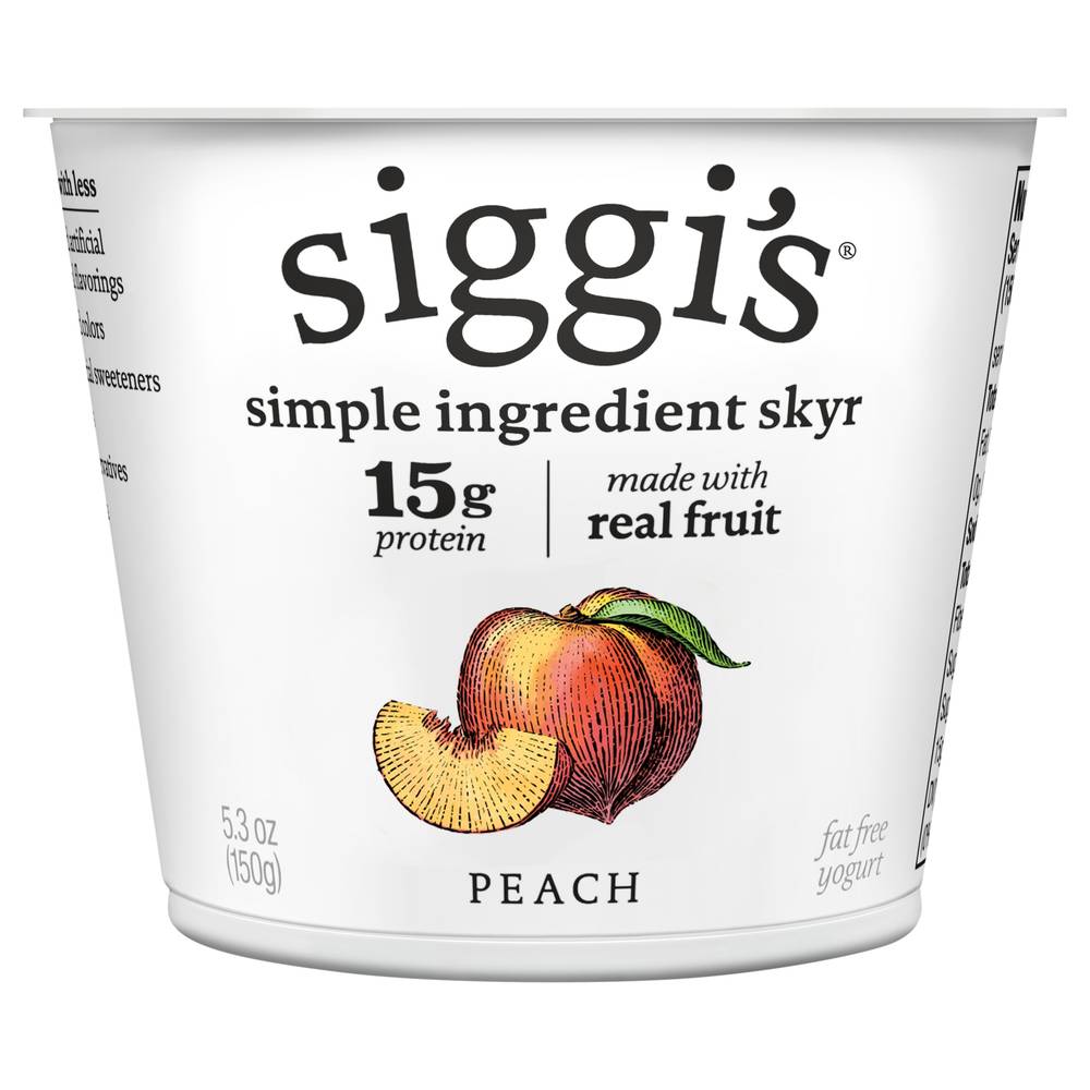 siggi's Skyr Fat Free Yogurt, Peach (5.3 oz)