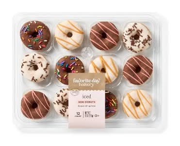 Favorite Day Iced Mini Donuts Topped With Sprinkles (8 oz, 12 ct)