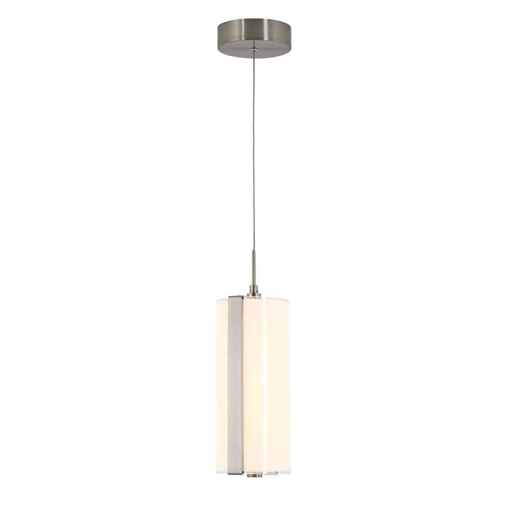 Artika Subway Round 12-Watt 1 Light Chrome Modern Integrated Led Mini Pendant Light Fixture For Kitchen Island