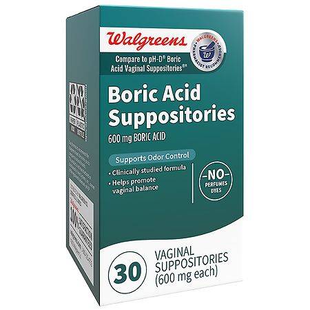 Walgreens Boric Acid Suppositories (600 mg)