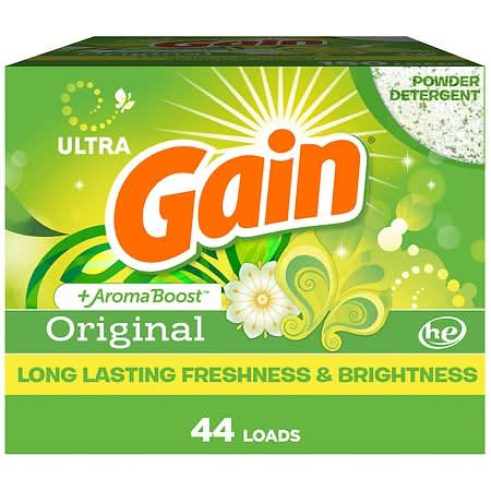 Gain Powder Laundry Detergent 44 Loads, Original (40 oz)