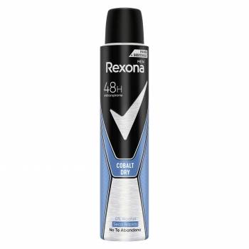Desodorante en spray antitranspirante 48h Cobalt Dry Rexona Men 200 ml.
