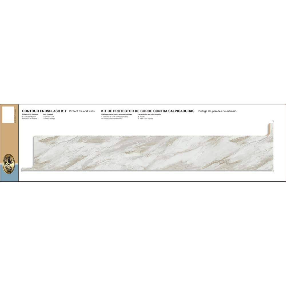 Hampton Bay Hampton Bay Drama Marble Endsplash Kit For Countertop With Eased Edge And Loose Backsplash