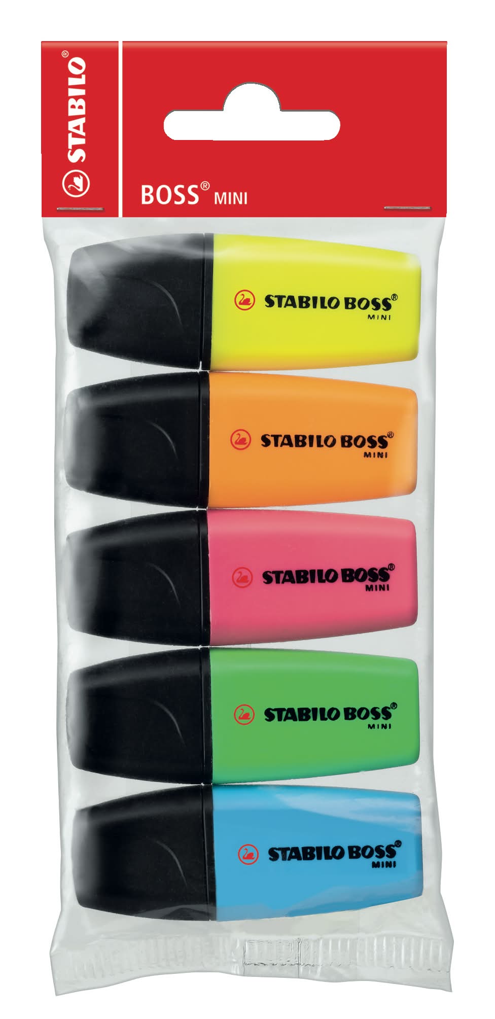 Stabilo - Surligneurs, jaune, vert, orange, bleu, rose (5)