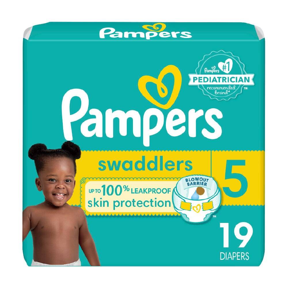 Pampers Swaddlers Diapers, Size 5, 19 CT