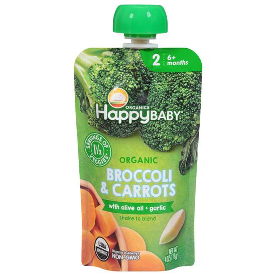 Happy Baby Organics 2 (6+ months) Broccoli & Carrots