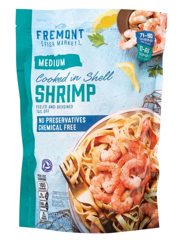 Fremont Fish Market Frozen Cooked Shrimp, M (12 oz)