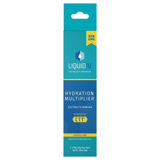 Liquid I.v. Hydration Multiplier Electrolyte Drink Mix (3 pack, 0.56 oz) (lemon lime )