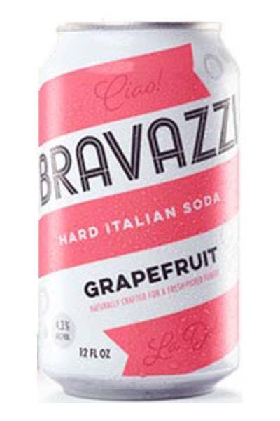 Bravazzi Hard Italian Soda Grapefruit Gluten Free Hard Seltzer (6x 12oz cans)