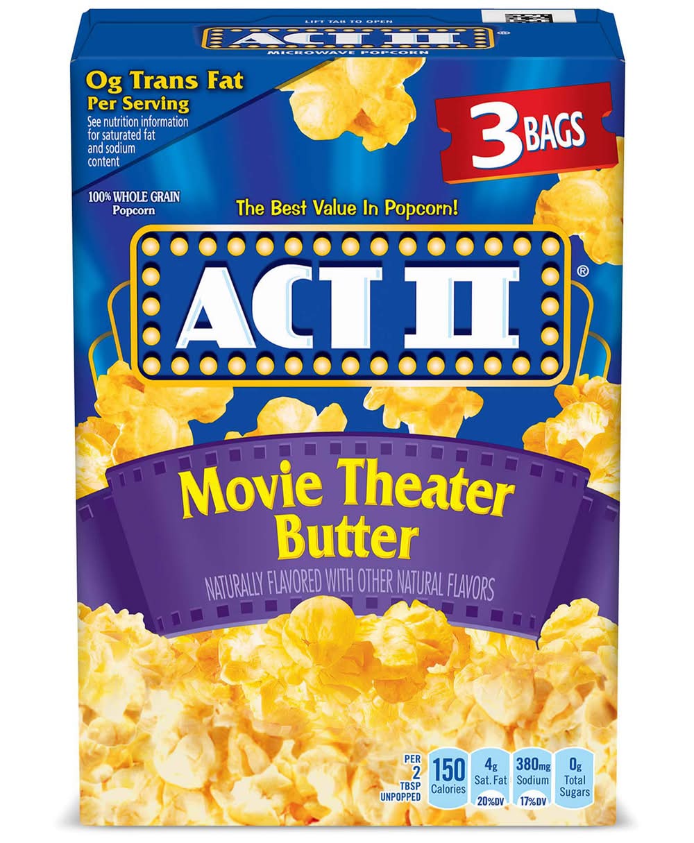 Act II Microwave Popcorn, Movie Theater Butter (8.25 oz, 3 ct)