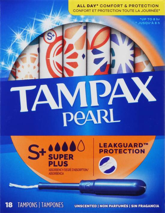 Tampax Pearl Super Plus Absorbency Unscented Tampons ( 18 ct )