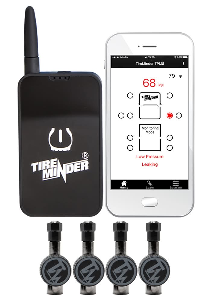 TireMinder Smart TPMS Tire Monitoring System with 4 Flow-Through Transmitters in Blue | Camping World