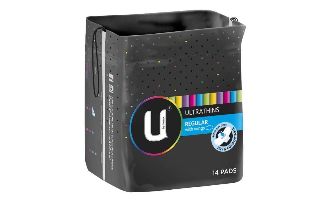 U by Kotex Ultrathin Regular Wing Pad 14 Pack