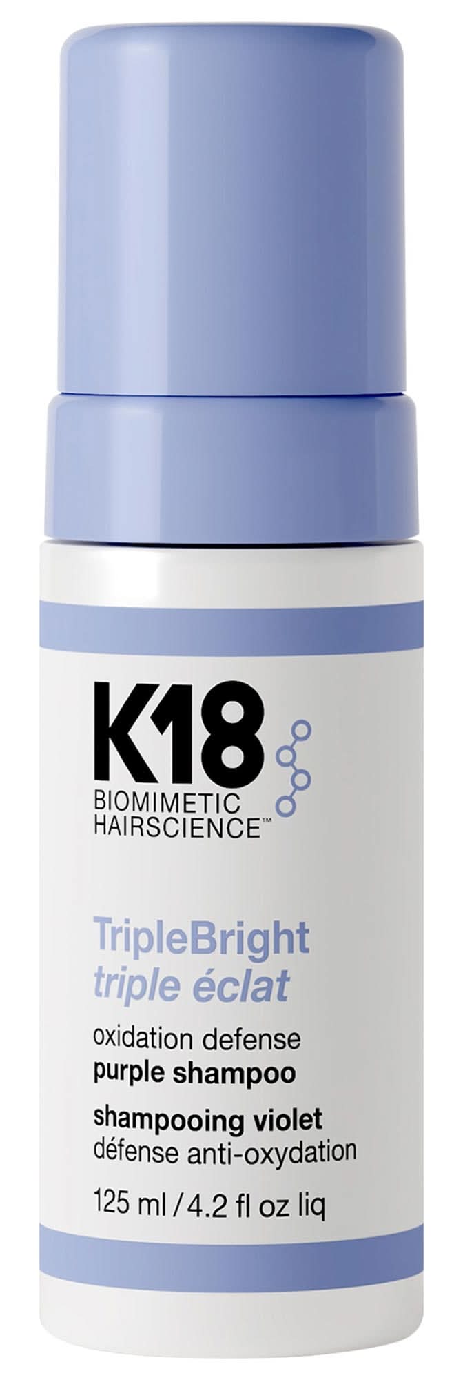 K18 Biomimetic Hairscience TripleBright Oxidation Defense Purple Shampoo Foam 4.2 oz/125 ml