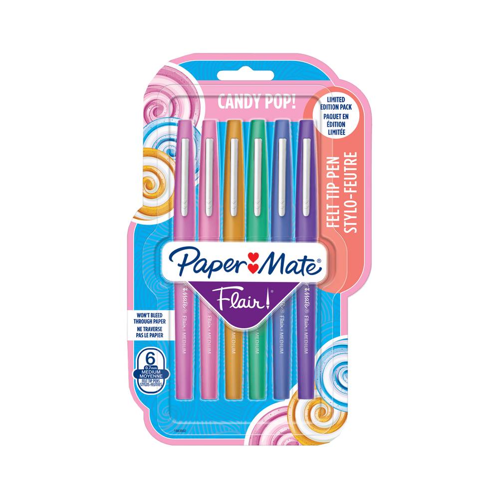 Paper mate bolígrafos flair candy pop (boligrafos / fibra / 6 colores)