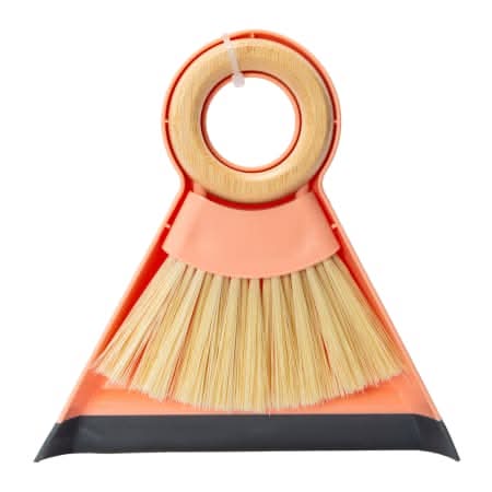 Circle-Handle Broom & Dustpan Set Orange