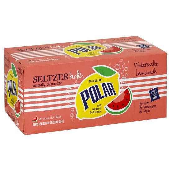 Polar Watermelon Lemonade Seltzer (8 ct, 12 fl oz)