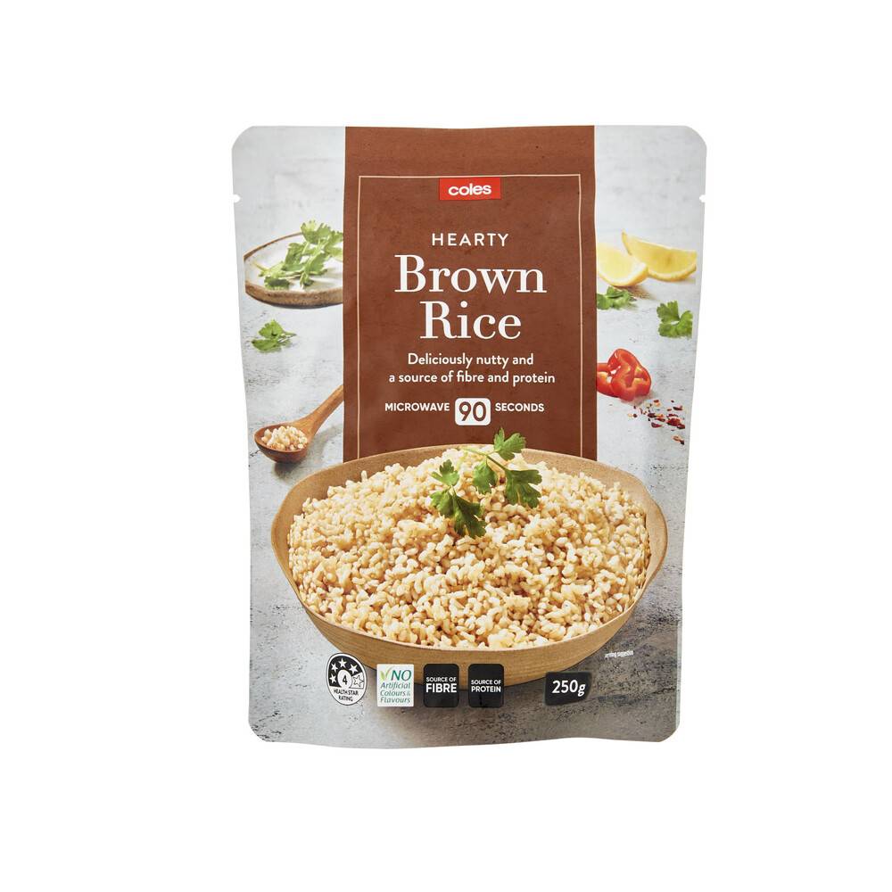 Coles Microwave Rice Brown 250g