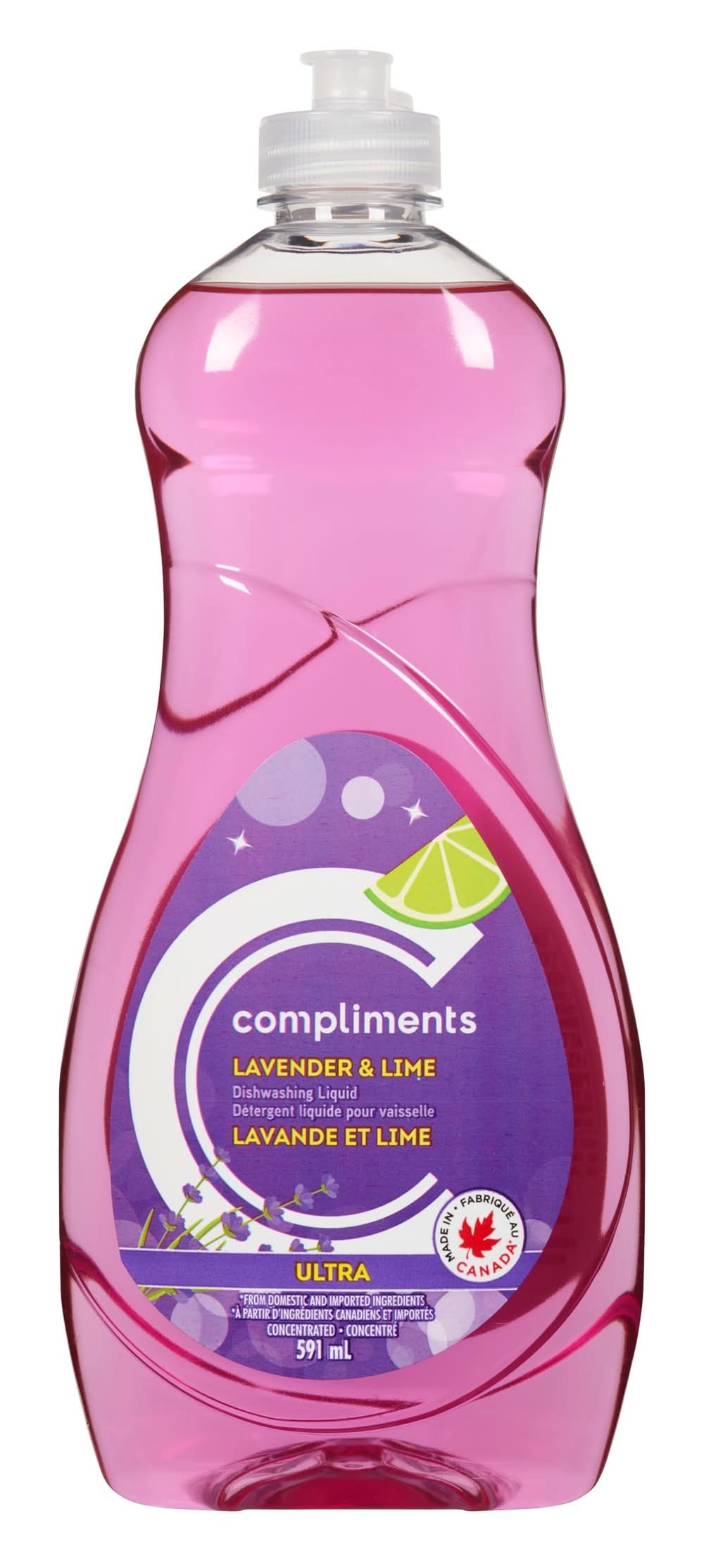 Compliments Ultra Dishwashing Liquid, Lavender-Lime (591 ml)