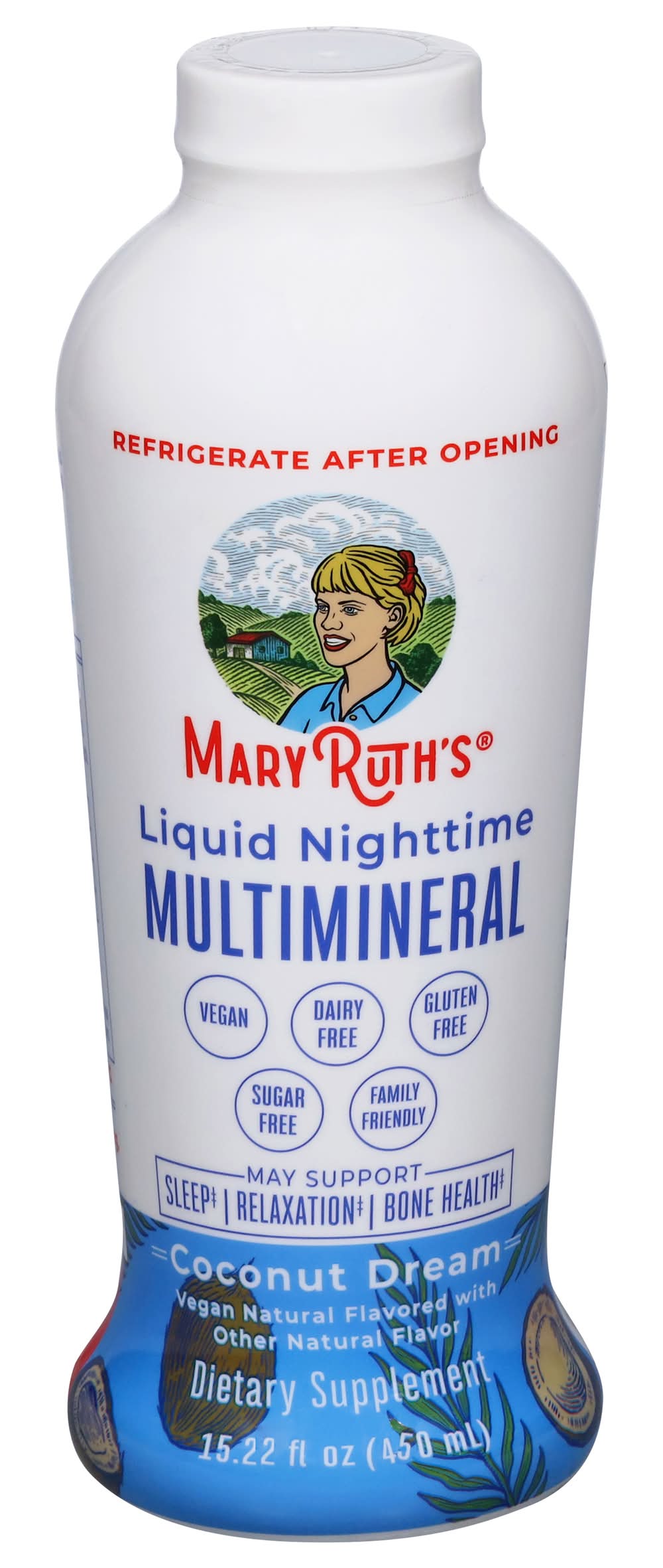 MaryRuth's Liquid Nighttime Multimineral For Sleep Mood Support, Coconut Dream (15.22 fl oz)