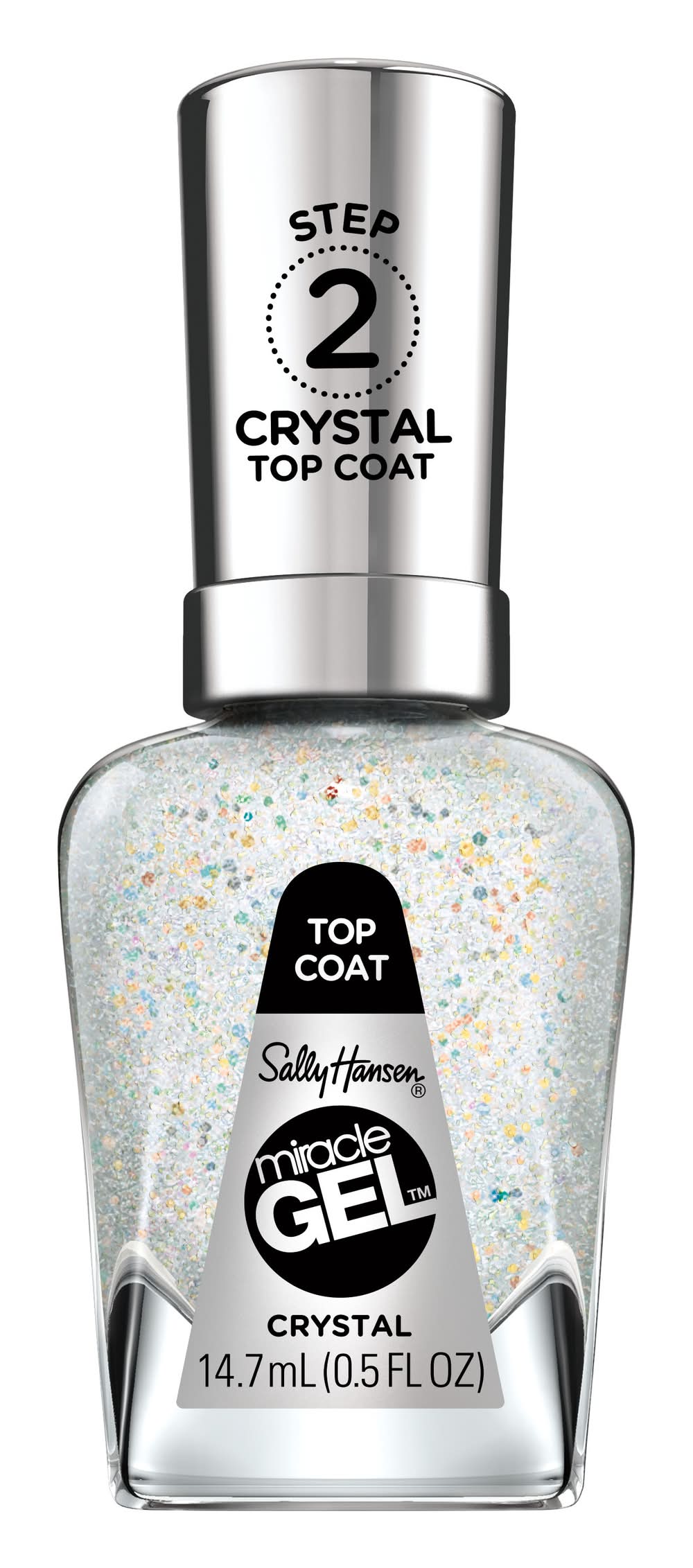 Sally Hansen Miracle Gel Crystal Top Coat Nail Polish, Crystal (14.7 ml)