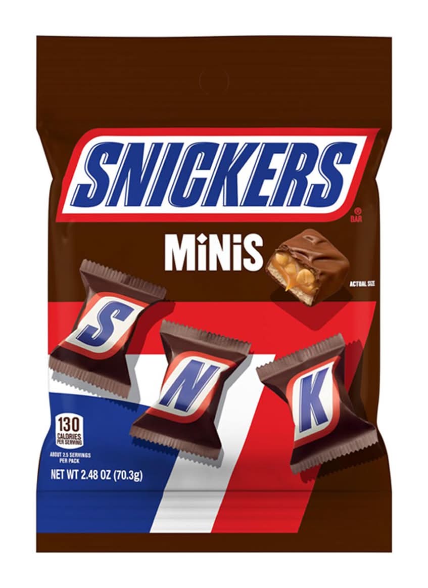 Snickers Minis Milk Chocolate Loaded With Peanuts Caramel & Nougat (2.48 oz)