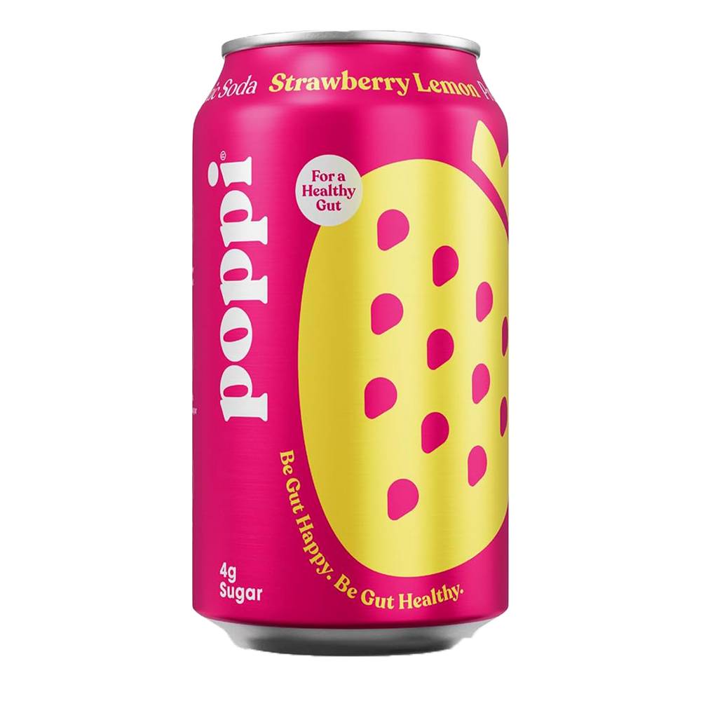 poppi Prebiotic Soda, Strawberry - Lemon (355 g)