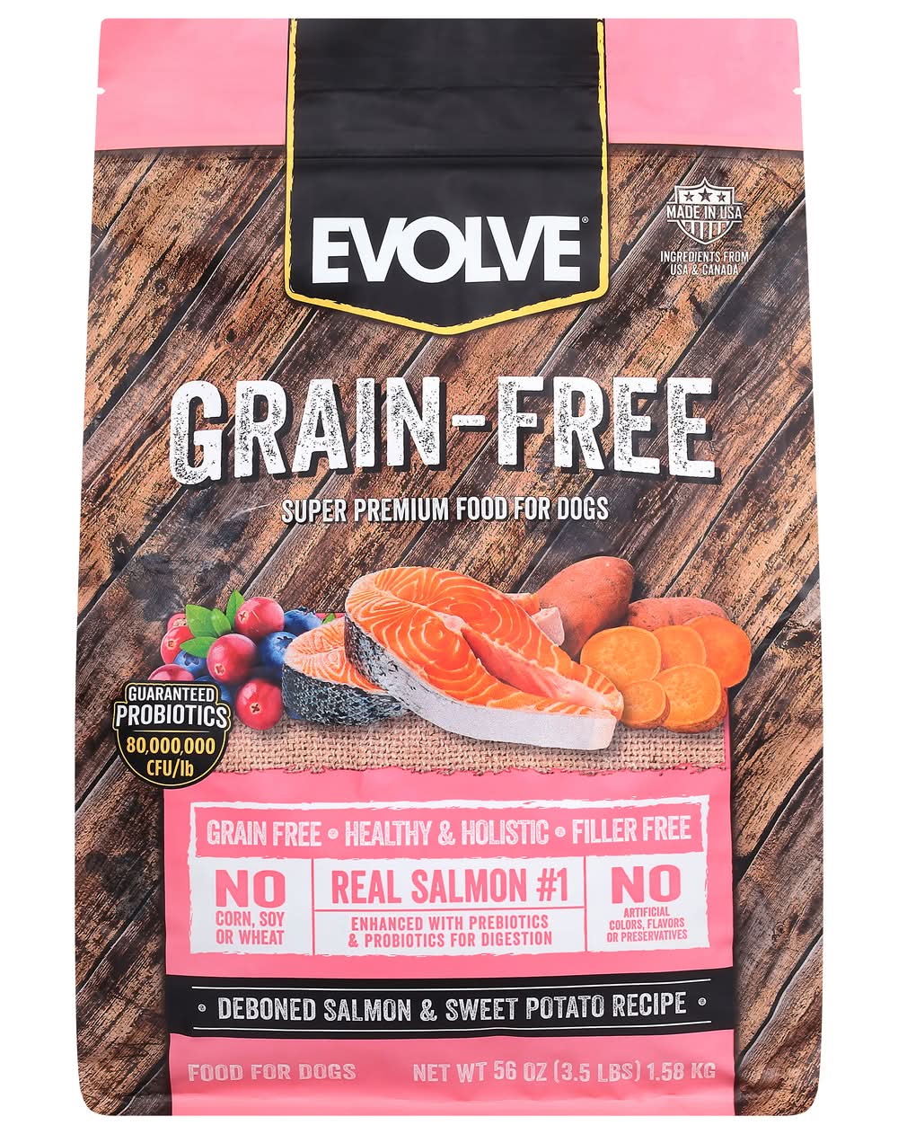 Evolve Grain Free Salmon & Sweet Potato Recipe Dog Food (56 oz)